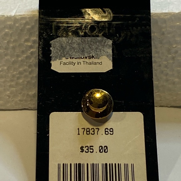 Swarovski Goldtone Crystal Enamel Golf Club Brooch Pin Faux Pearl - Picture 4 of 8